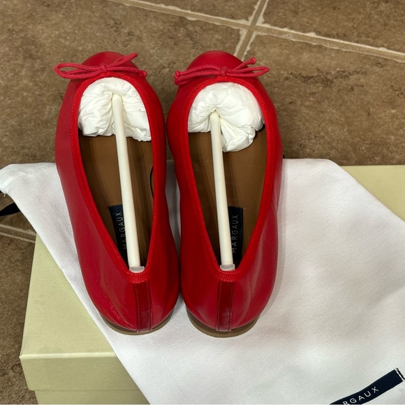 MARGAUX Size 7 WIDE The Demi Nappa Leather Ballet Flat in Scarlett Nappa - Picture 6 of 11